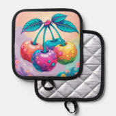 カラフルさくらんぼ 鍋敷き (正面/裏面)