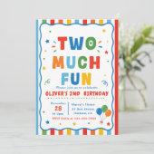 カラフルすぎて楽しい2歳の誕生日 招待状 (スタンド正面)