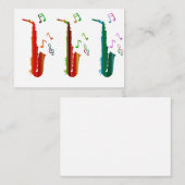 カラフルすごいサックスのジャズフラットノートカード ノートカード (正面/裏面)