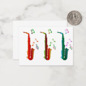 カラフルすごいサックスのジャズフラットノートカード ノートカード (正面/裏面インサイチュ)