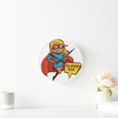 カラフルすごい飛んでいる母 ラウンド壁時計 (ホーム)