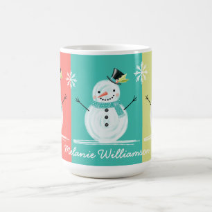 カラフルすてき雪だるま コーヒーマグカップ