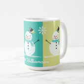 カラフルすてき雪だるま コーヒーマグカップ (正面右)