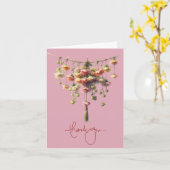 カラフルつる花おもしろい空白のサンキューカード カード (黄色い花)