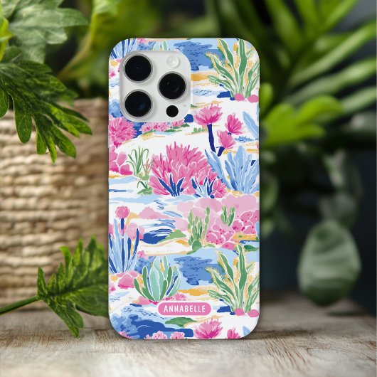 カラフルでおしゃれなカントリー フラワーのオーダーメイドネーム Case-Mate iPhoneケース