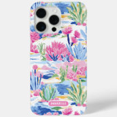 カラフルでおしゃれなカントリー フラワーのオーダーメイドネーム Case-Mate iPhoneケース (裏面)