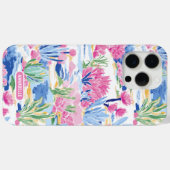 カラフルでおしゃれなカントリー フラワーのオーダーメイドネーム Case-Mate iPhoneケース (裏面 (横))