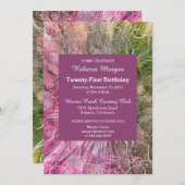 カラフルでおしゃれなゴージャスな誕生日招待状 招待状 (正面/裏面)