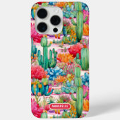 カラフルでおしゃれなサボテンの花の名前入り Case-Mate iPhoneケース (裏面)