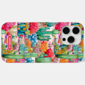 カラフルでおしゃれなサボテンの花の名前入り Case-Mate iPhoneケース (裏面 (横))