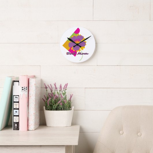 カラフルでおしゃれな最高のママデザイン ラウンド壁時計 (読書スペース)