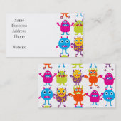 カラフルでおもしろいなモンスターのパーティーの創造物の強打 名刺 (正面/裏面)