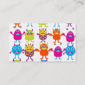 カラフルでおもしろいなモンスターのパーティーの創造物の強打 名刺 (裏面)