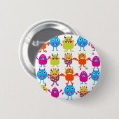 カラフルでおもしろいなモンスターのパーティーの創造物の強打 缶バッジ (正面&裏面)