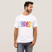 カラフルでおもしろいBADASSな手書き風文字 Tシャツ (正面フル)