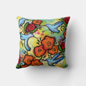 カラフルでお洒落なハチドリの野性生物動物 クッション (裏面)