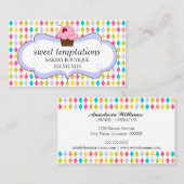 カラフルでお洒落なベーカリーのカップケーキ 名刺 (正面/裏面)