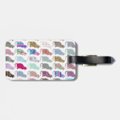 カラフルでお洒落な猫のシェブロンのジグザグパターン ラゲッジタグ (裏面横)