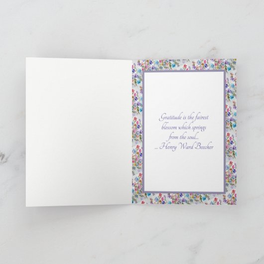 カラフルでお洒落な花柄は感謝していしています サンキューカード (内部)