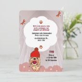 カラフルでかわいいイラストの犬の誕生日 招待状 (スタンド正面)