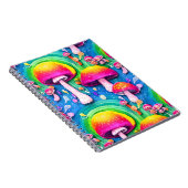 カラフルでかわいいキノコのシームレスパターン ノートブック (右側)