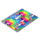 カラフルでかわいいキノコのシームレスパターン ノートブック (左側)