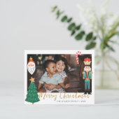 カラフルでかわいいクリスマス家族写真  ホリデーカード (スタンド正面)
