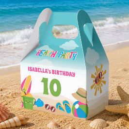 カラフルでかわいいビーチテーマの誕生日パーティー フェイバーボックス
