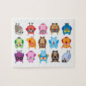 カラフルでかわいいフクロウ ジグソーパズル (横)