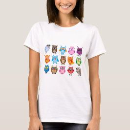 カラフルでかわいいフクロウ Tシャツ