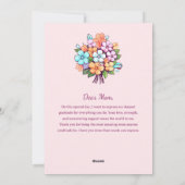 カラフルでかわいいフラインゴのマザーズデーカード シーズンカード (裏面)