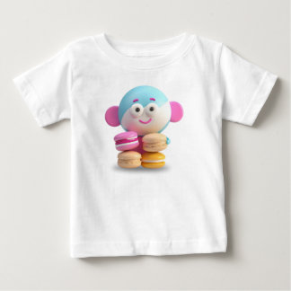カラフルでかわいいマカロンベビー服 ベビーTシャツ
