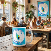 カラフルでかわいい不思議な漫画キャラクター コーヒーマグカップ