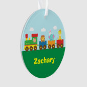 カラフルでかわいい動物は子供へを訓練します オーナメント (正面)