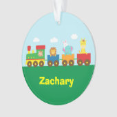 カラフルでかわいい動物は子供へを訓練します オーナメント (正面)