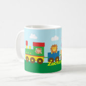 カラフルでかわいい動物は子供へを訓練します コーヒーマグカップ (正面左)