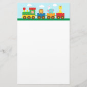 カラフルでかわいい動物は子供へを訓練します 便箋 (正面)