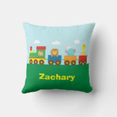 カラフルでかわいい動物は子供へ部屋を訓練します クッション (裏面)