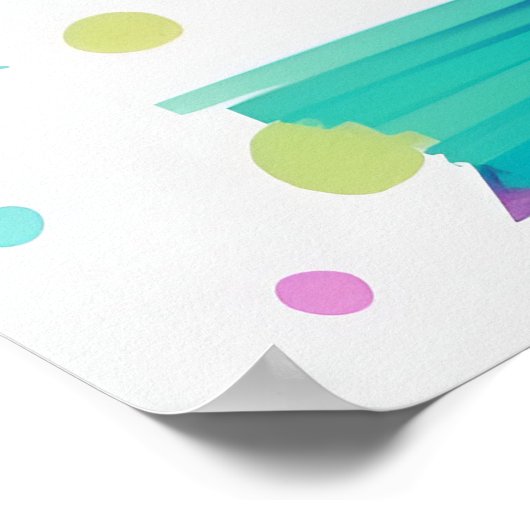 カラフルでかわいい大きな目をしたフクロウの子供用ポスター ポスター (角)