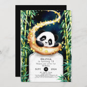 カラフルでかわいい子供のパンダの誕生日 招待状 (正面/裏面)