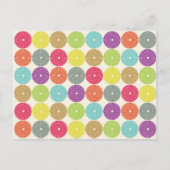 カラフルでかわいい春の淡い色の円形ディスクパターン ポストカード (正面)