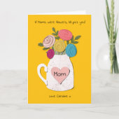 カラフルでかわいい花の入ったピッチャーの母の日カード カード (正面)