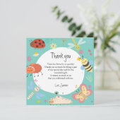 カラフルでかわいい虫の子供の誕生日 サンキューカード (スタンド正面)