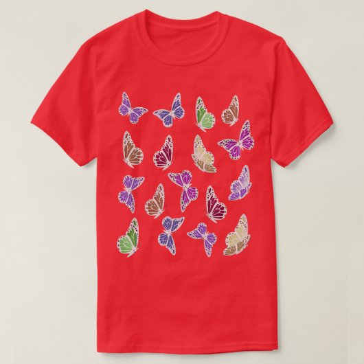 カラフルでかわいい蝶のパターン3 1 Tシャツ (デザイン正面)