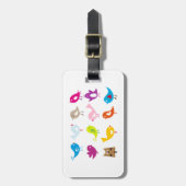 カラフルでかわいい鳥 ラゲッジタグ (正面縦)