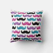 カラフルできらきら光るな髭パターン(フェイクなグリッター) クッション (裏面)