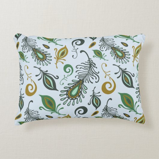 カラフルでさまざまな羽 アクセントクッション (正面)