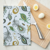 カラフルでさまざまな羽 キッチンタオル (四つ折り)