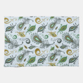 カラフルでさまざまな羽 キッチンタオル (横)