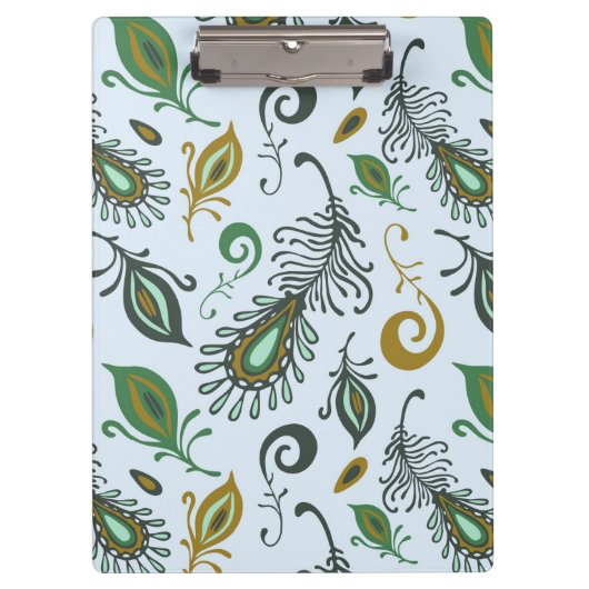 カラフルでさまざまな羽 クリップボード (正面)